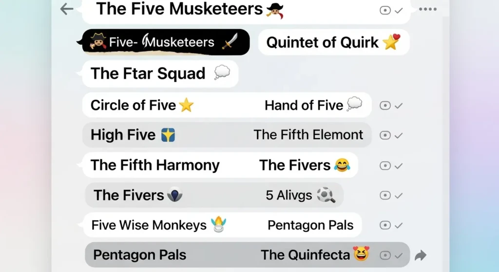 Funny Group Chat Names For 5 Friends