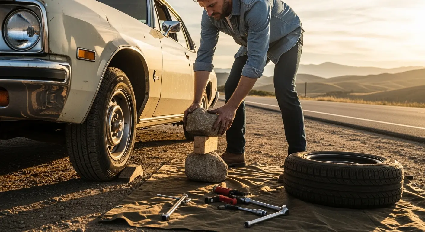 How to Change a Tire Without a Jack