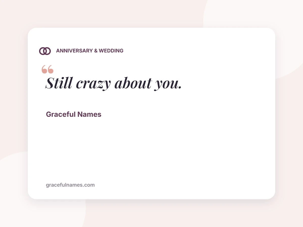 ANNIVERSARY & WEDDING card: Still crazy about you.