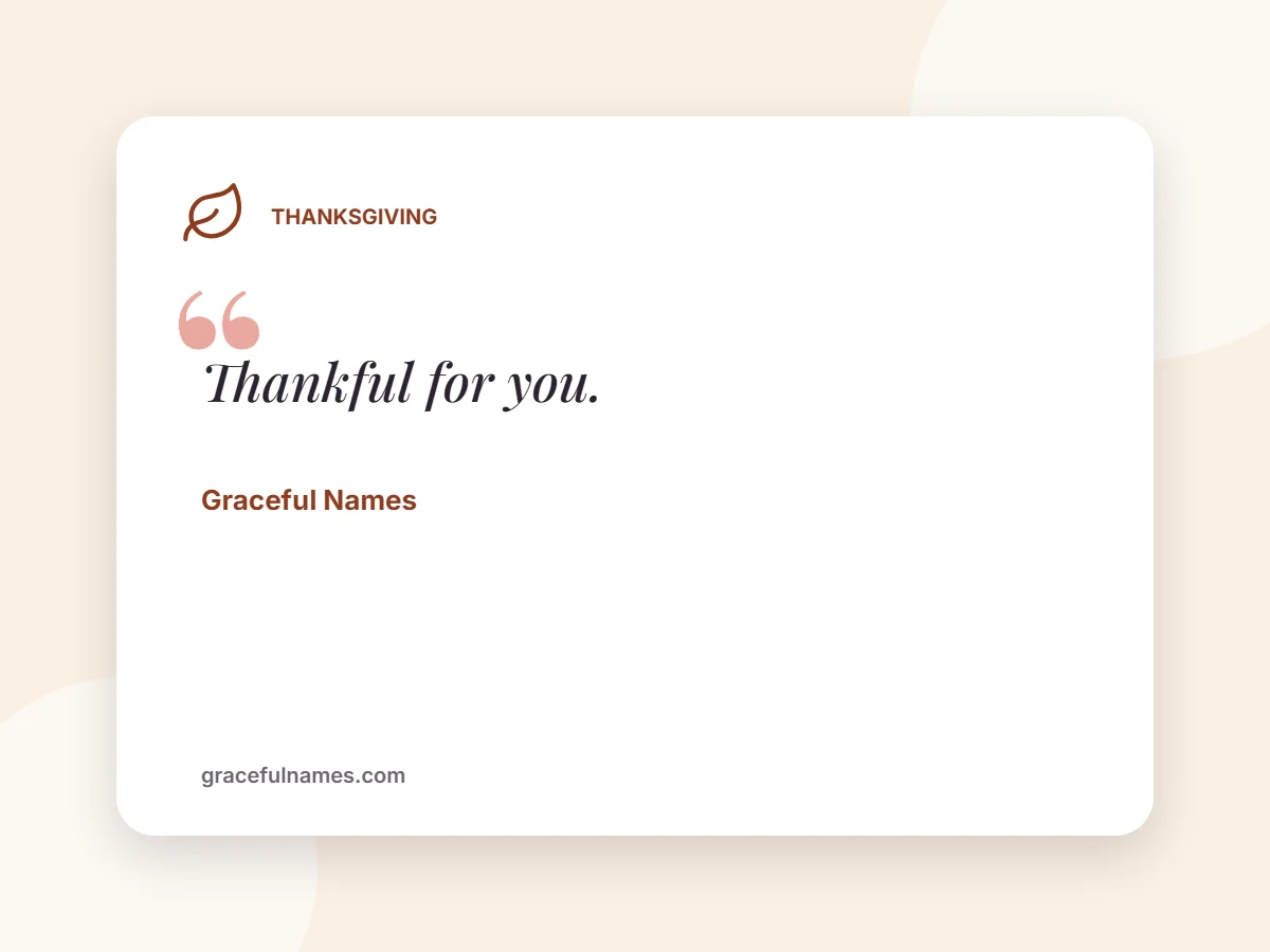 Thanksgiving card: Thankful for you.