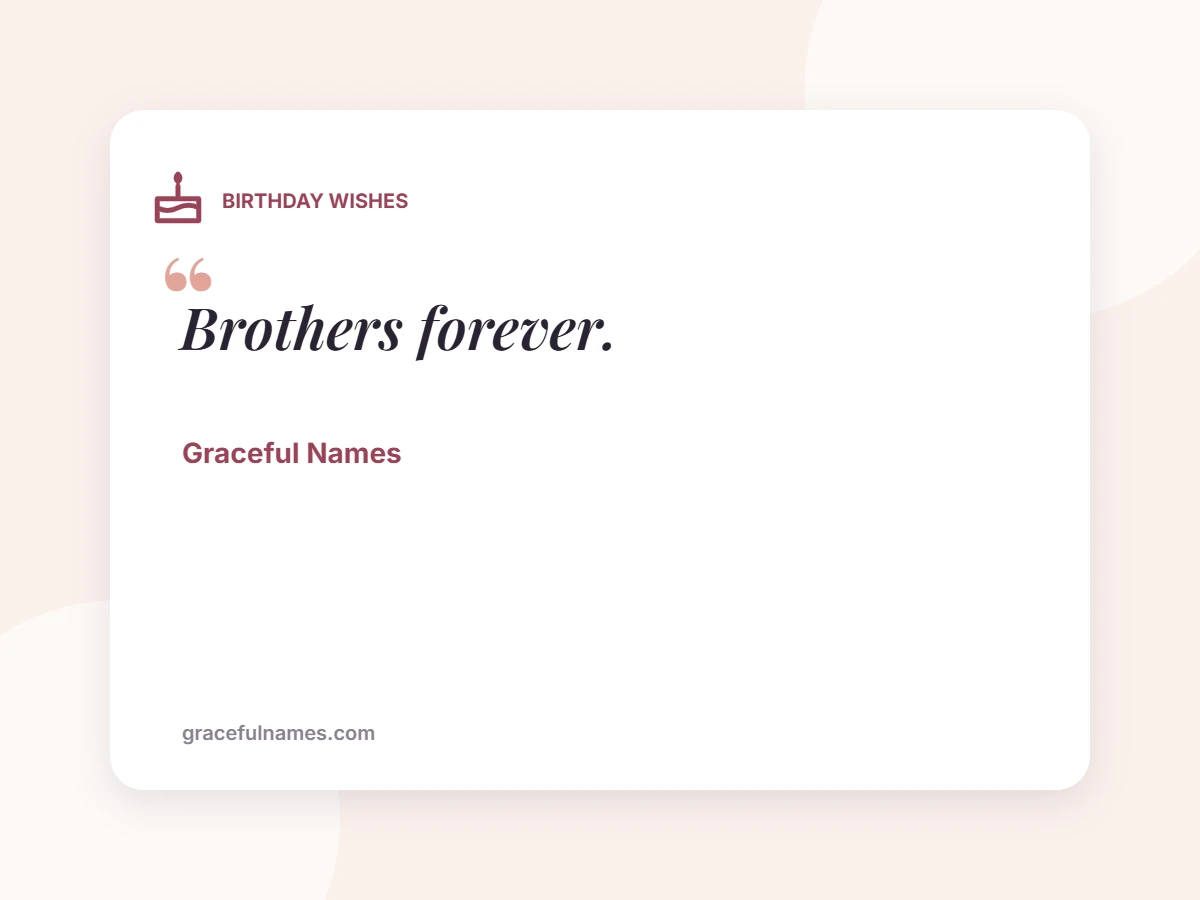 BIRTHDAY WISHES card: Brothers forever.