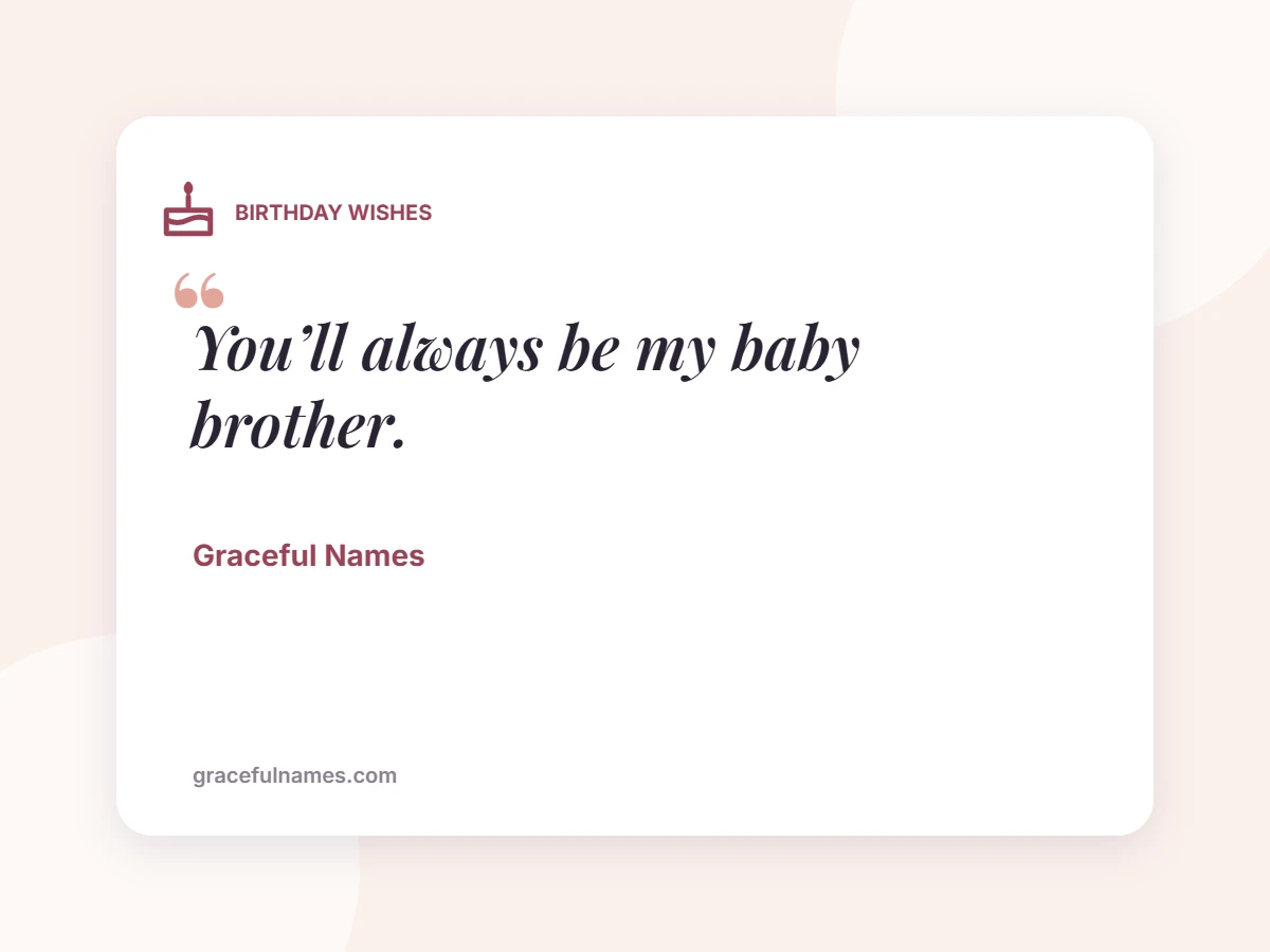 BIRTHDAY WISHES card: You’ll always be my baby brother.