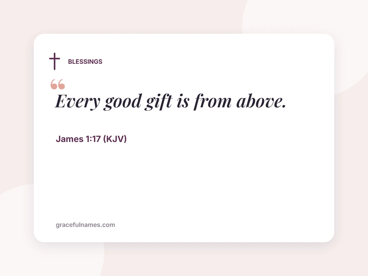 BLESSINGS card: Every good gift is from above.