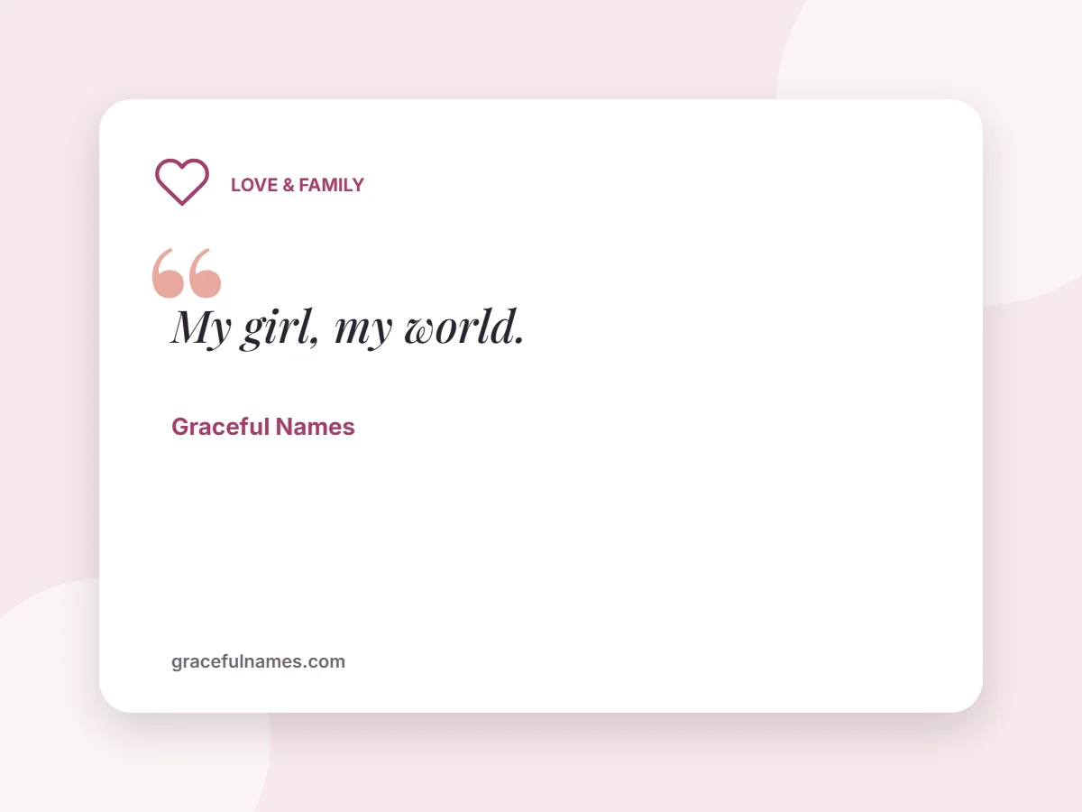 Love & Family card: My girl, my world.