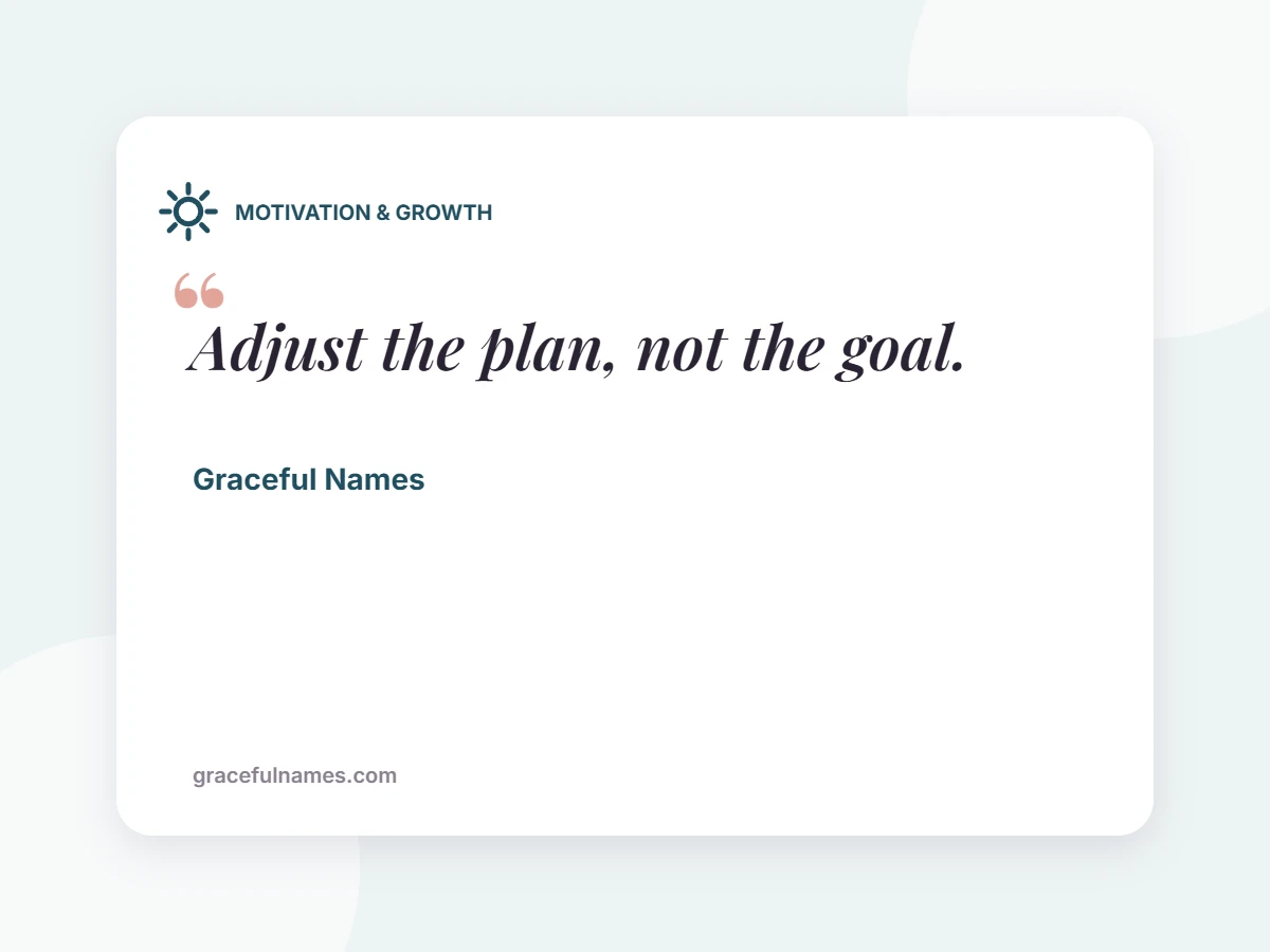 MOTIVATION & GROWTH card: Adjust the plan, not the goal.