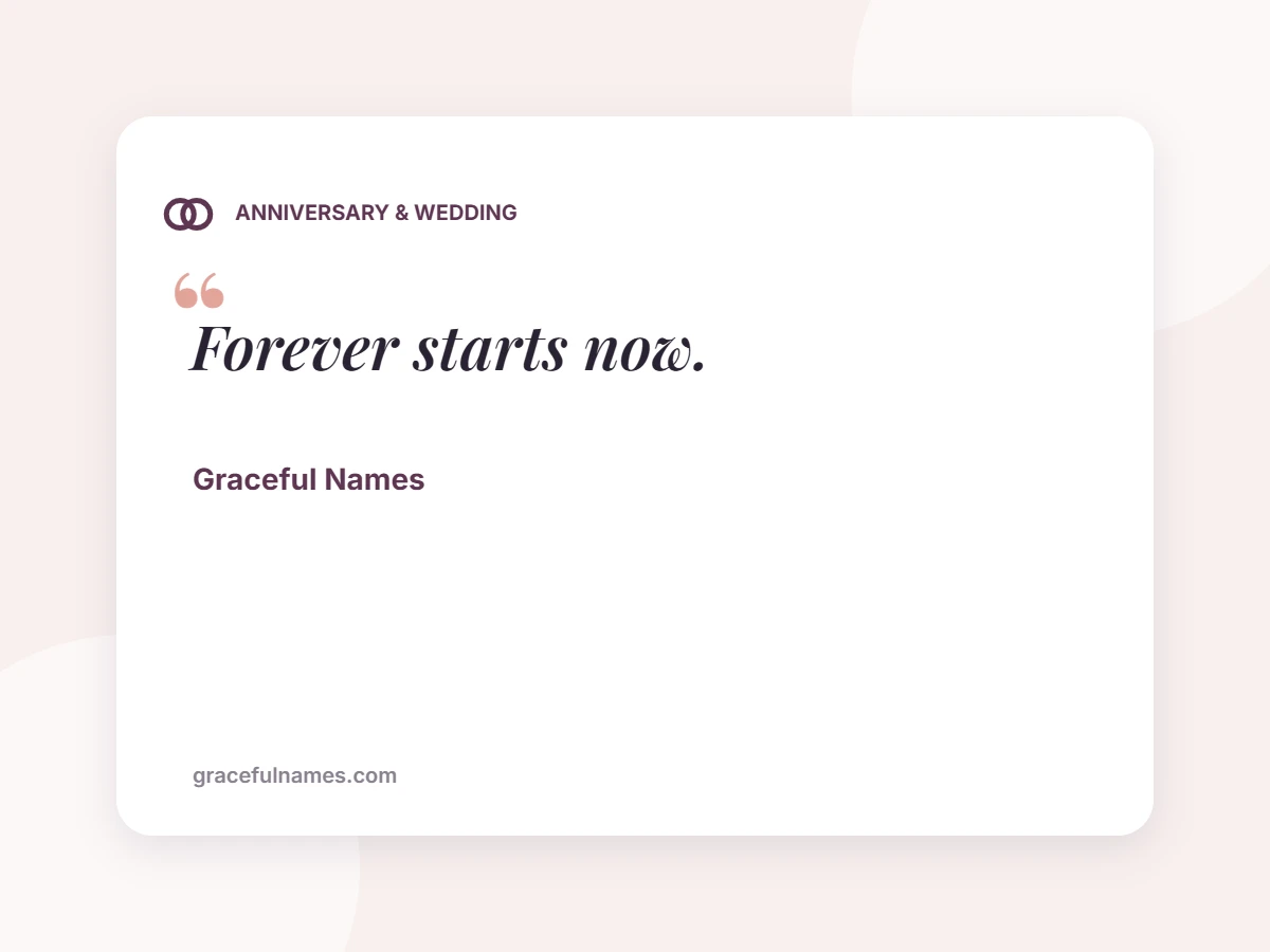 ANNIVERSARY & WEDDING card: Forever starts now.
