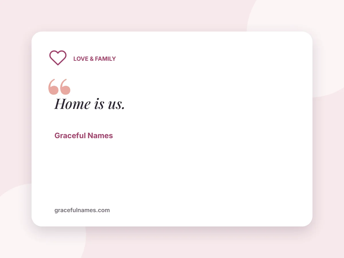 Love & Family card: Home is us.