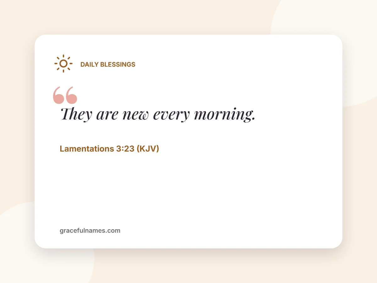 Daily Blessings card: They are new every morning.