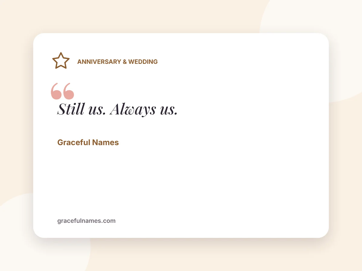 Anniversary & Wedding card: Still us. Always us.