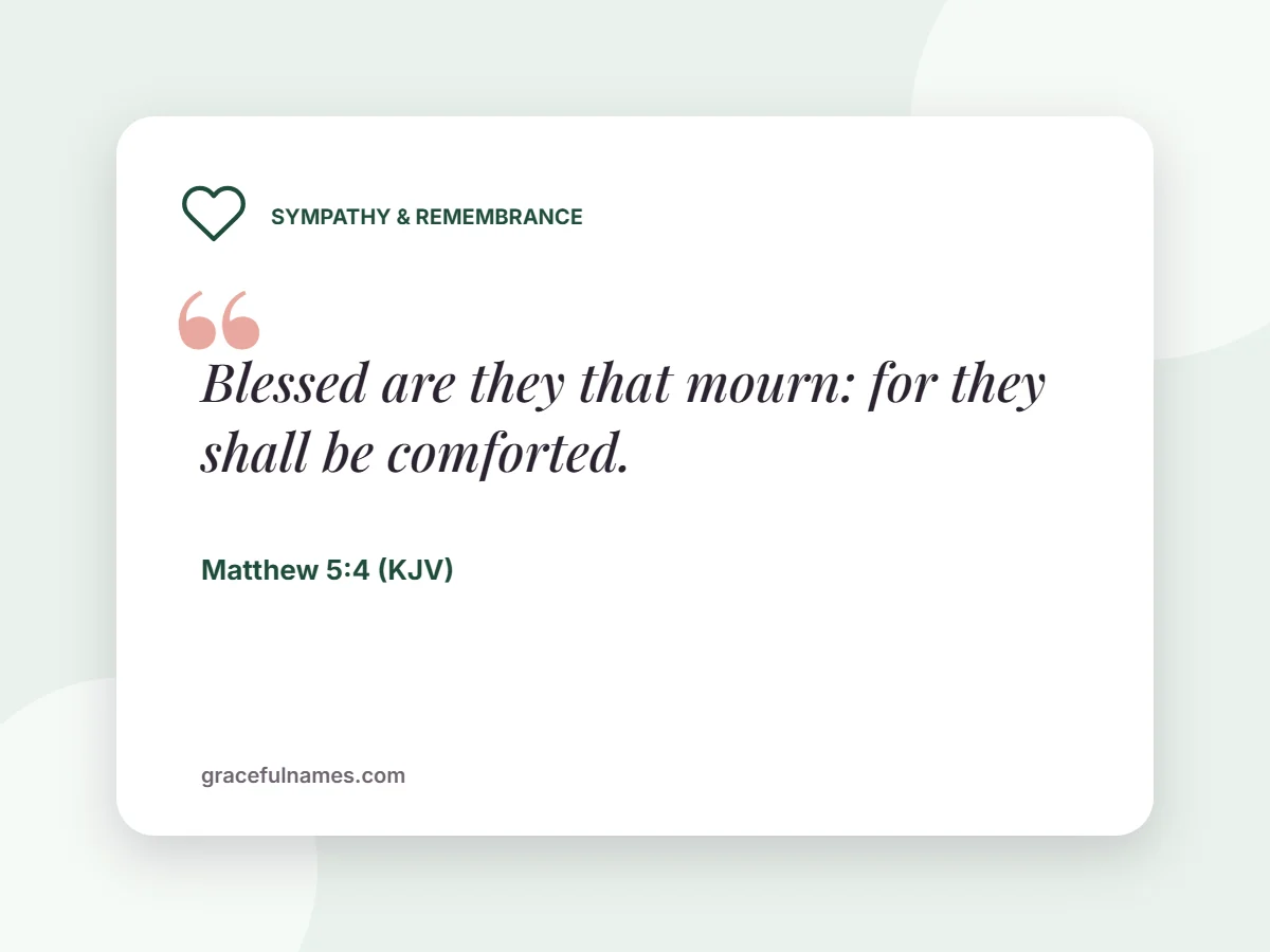 Sympathy & Remembrance card: Blessed are they that mourn: for they shall be comforted.