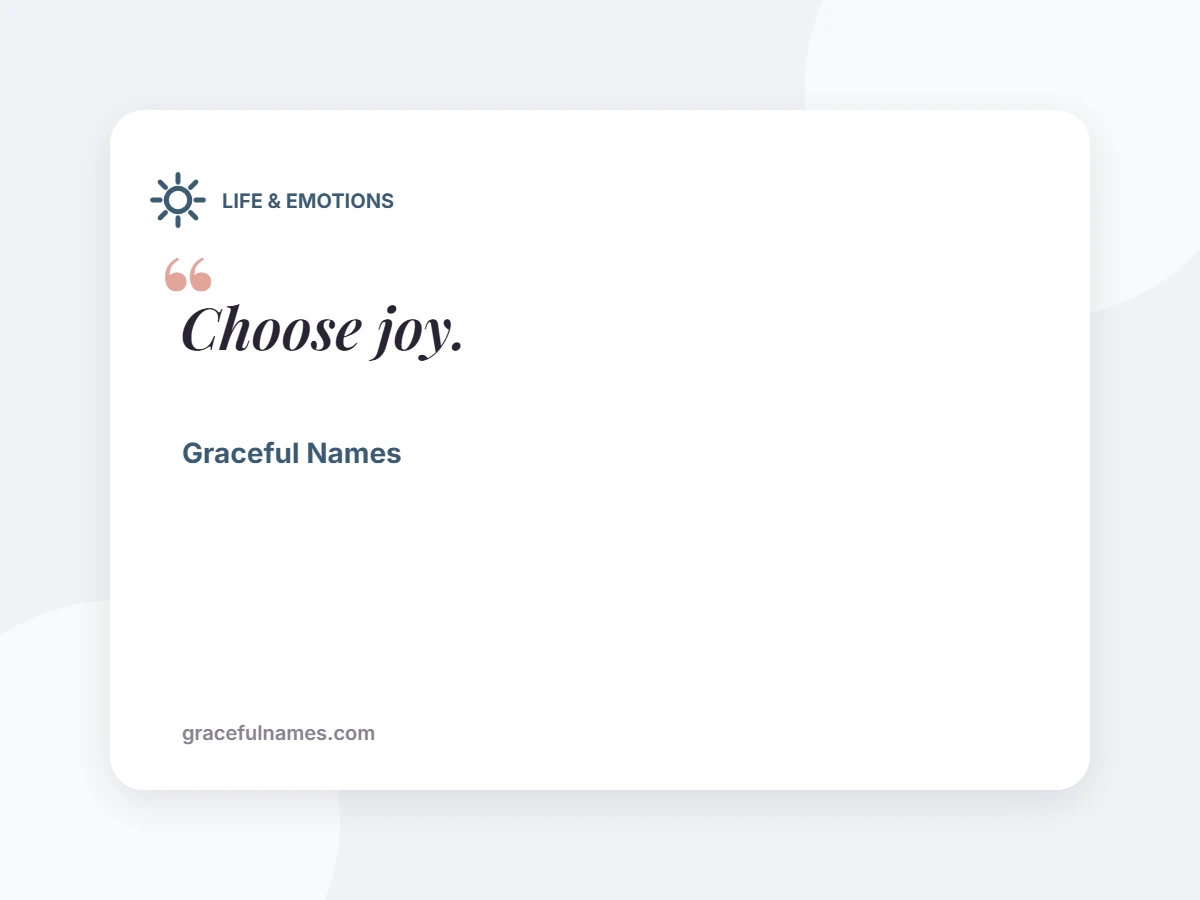 LIFE & EMOTIONS card: Choose joy.