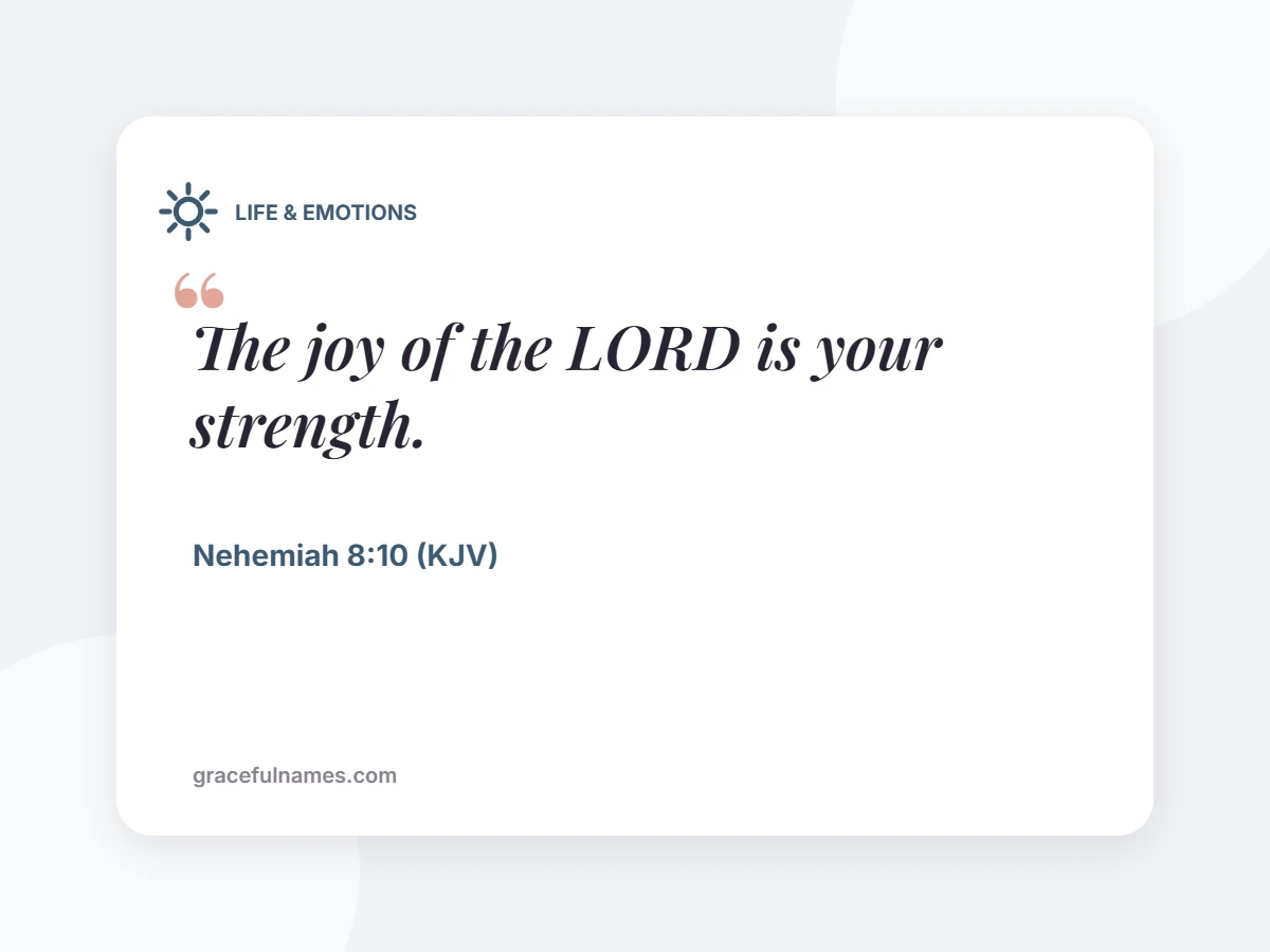 LIFE & EMOTIONS card: The joy of the LORD is your strength.