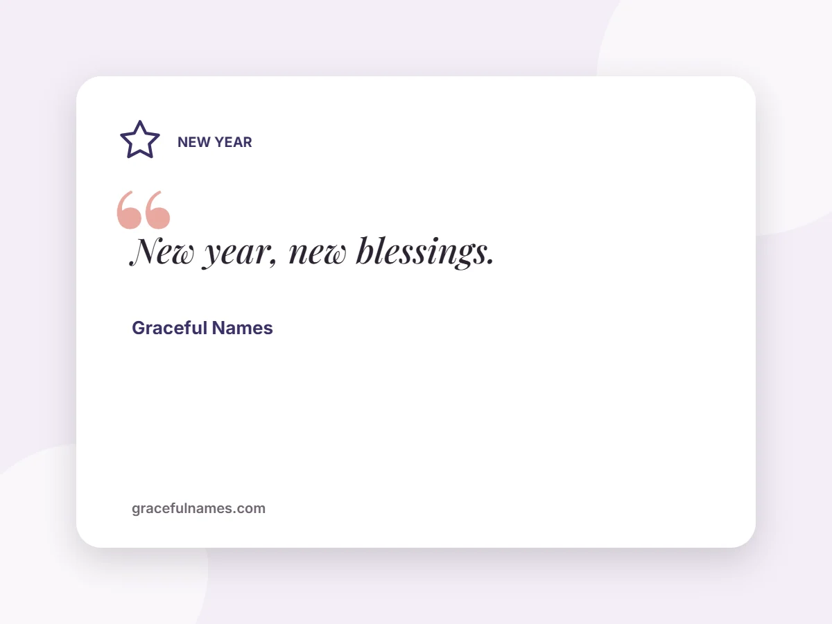New Year card: New year, new blessings.