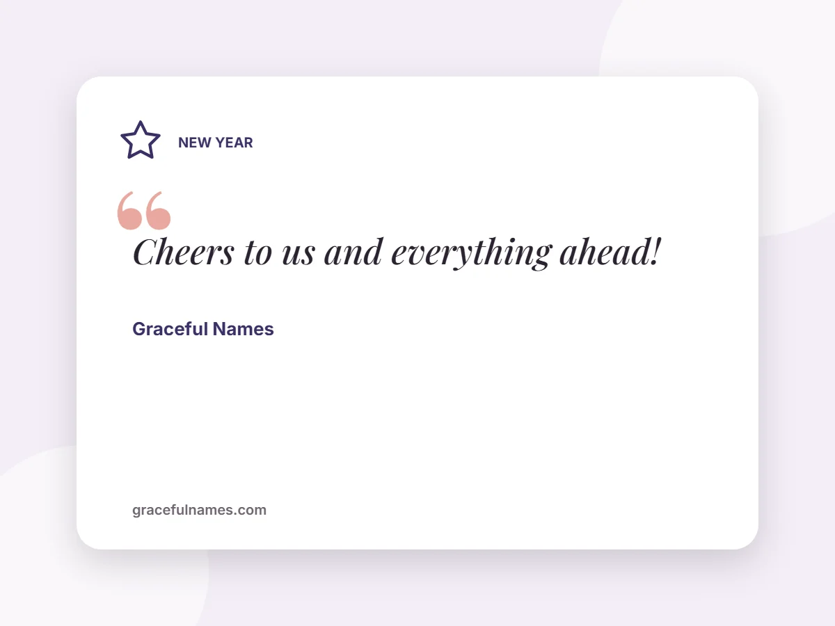 New Year card: Cheers to us and everything ahead!