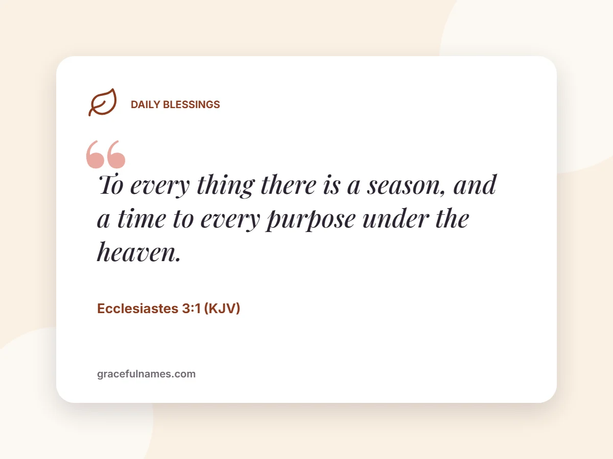 October Bible verse card: To every thing there is a season – Ecclesiastes 3:1 KJV