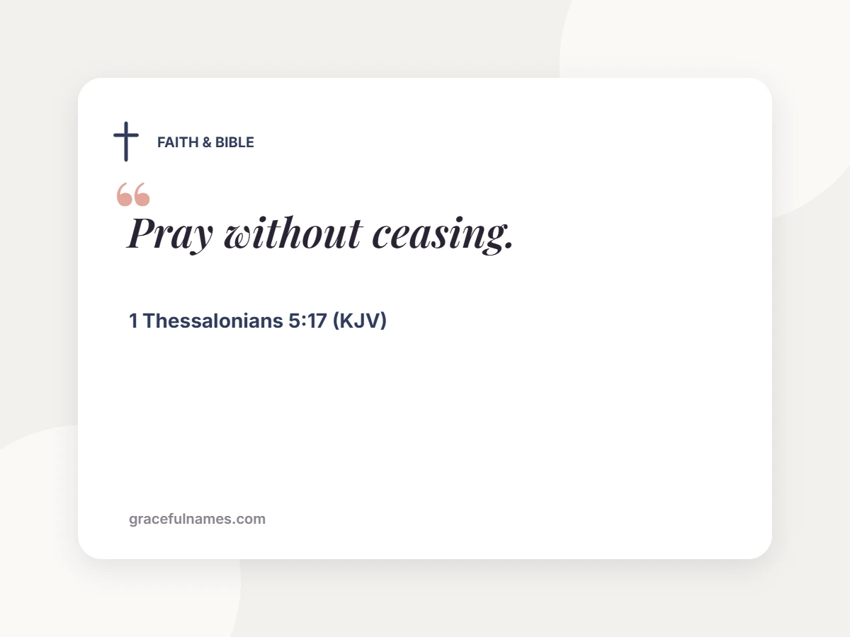 FAITH & BIBLE card: Pray without ceasing.