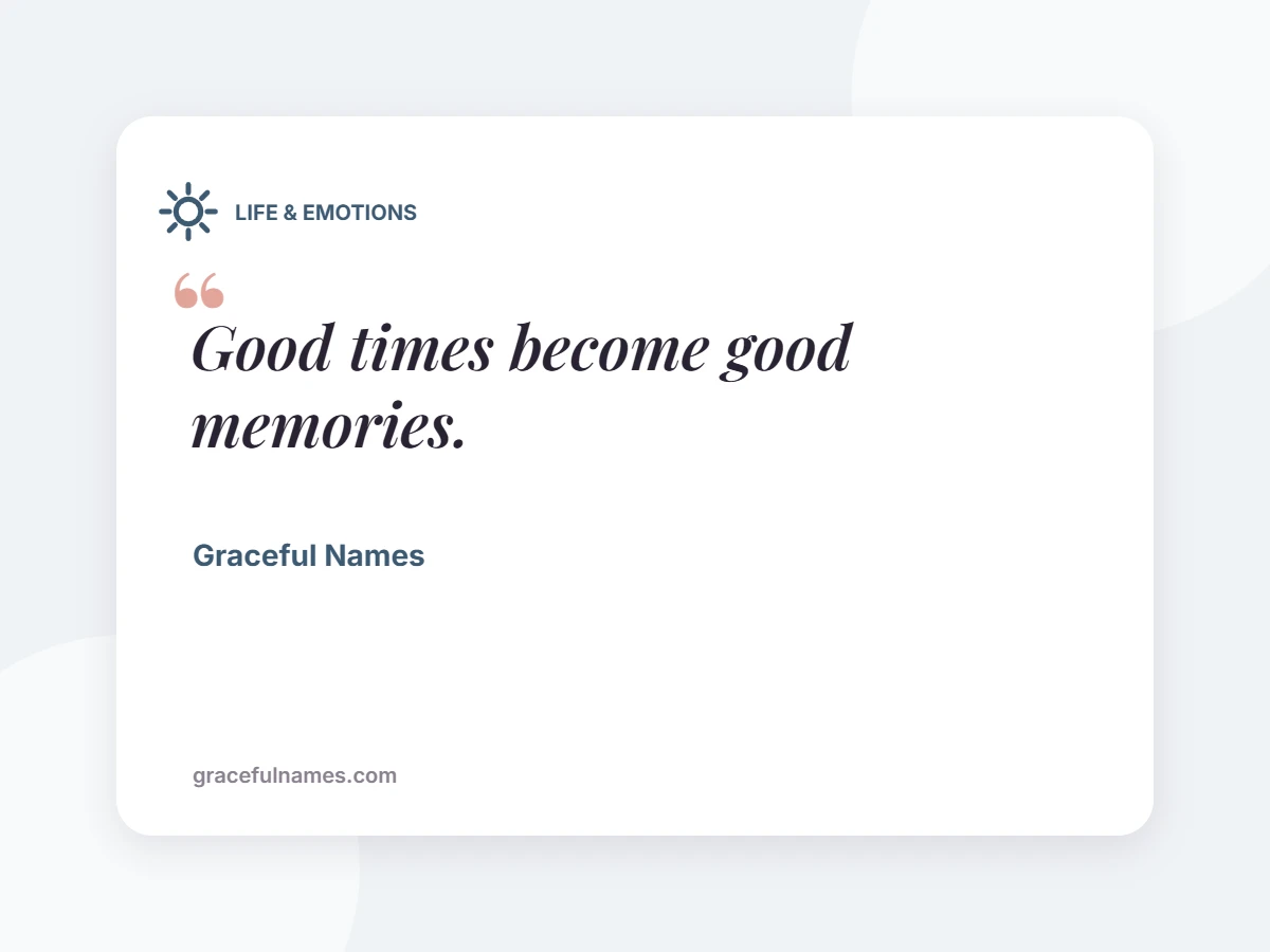 LIFE & EMOTIONS card: Good times become good memories.