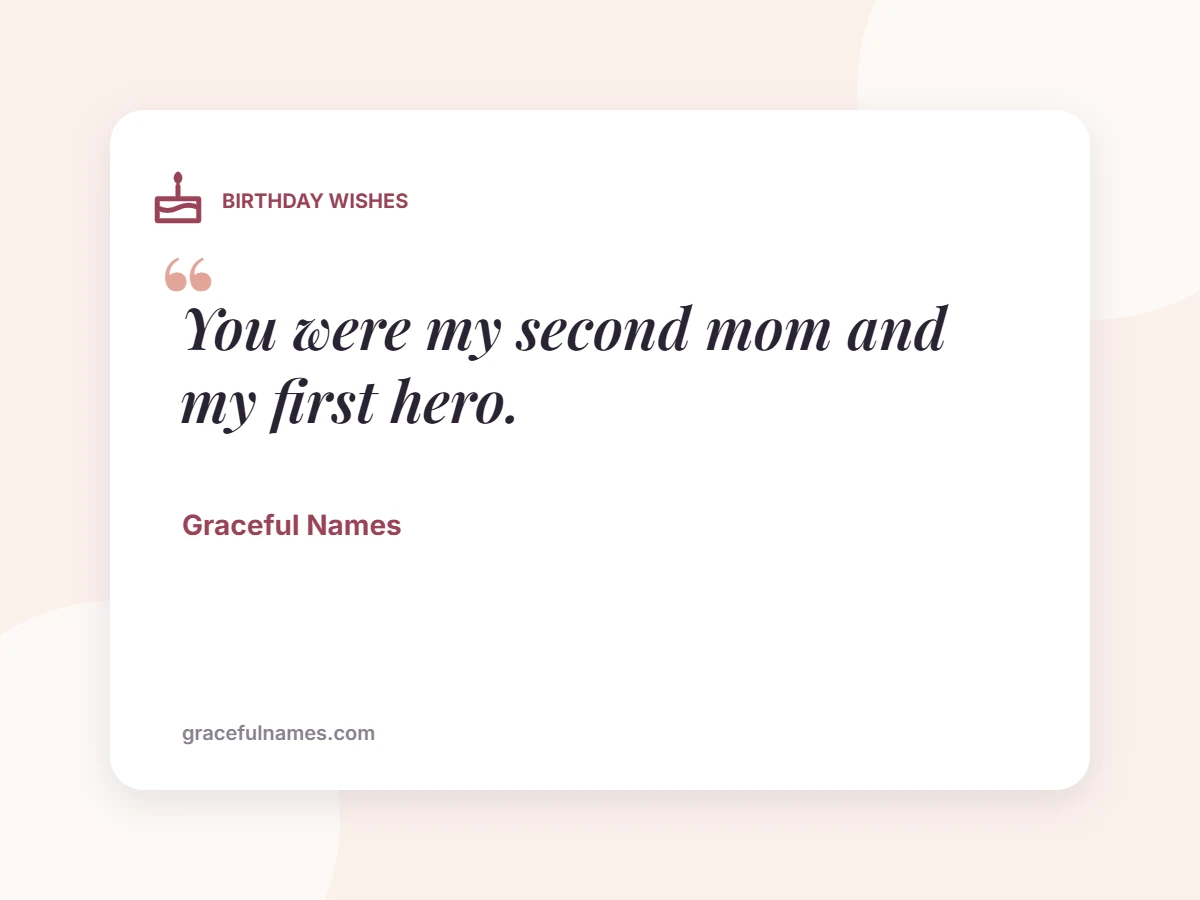 BIRTHDAY WISHES card: You were my second mom and my first hero.