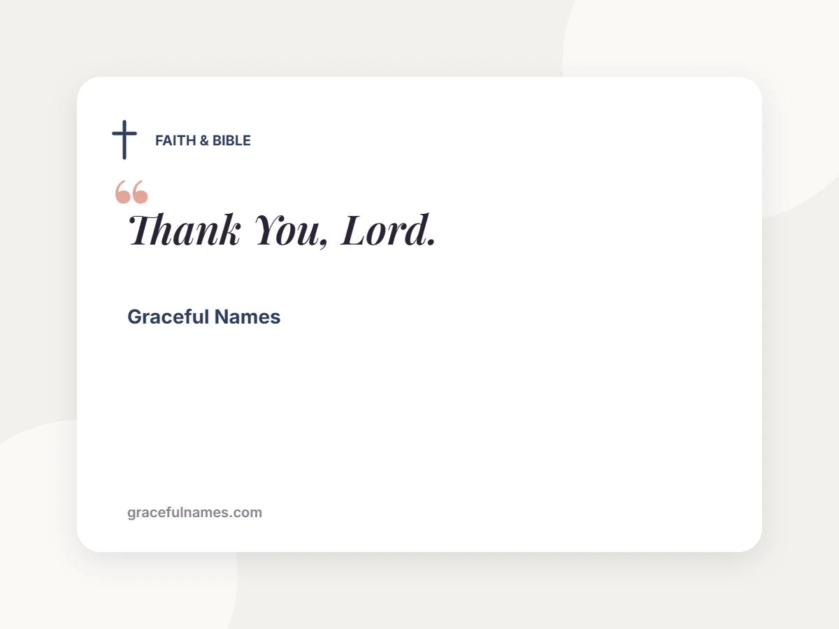 FAITH & BIBLE card: Thank You, Lord.