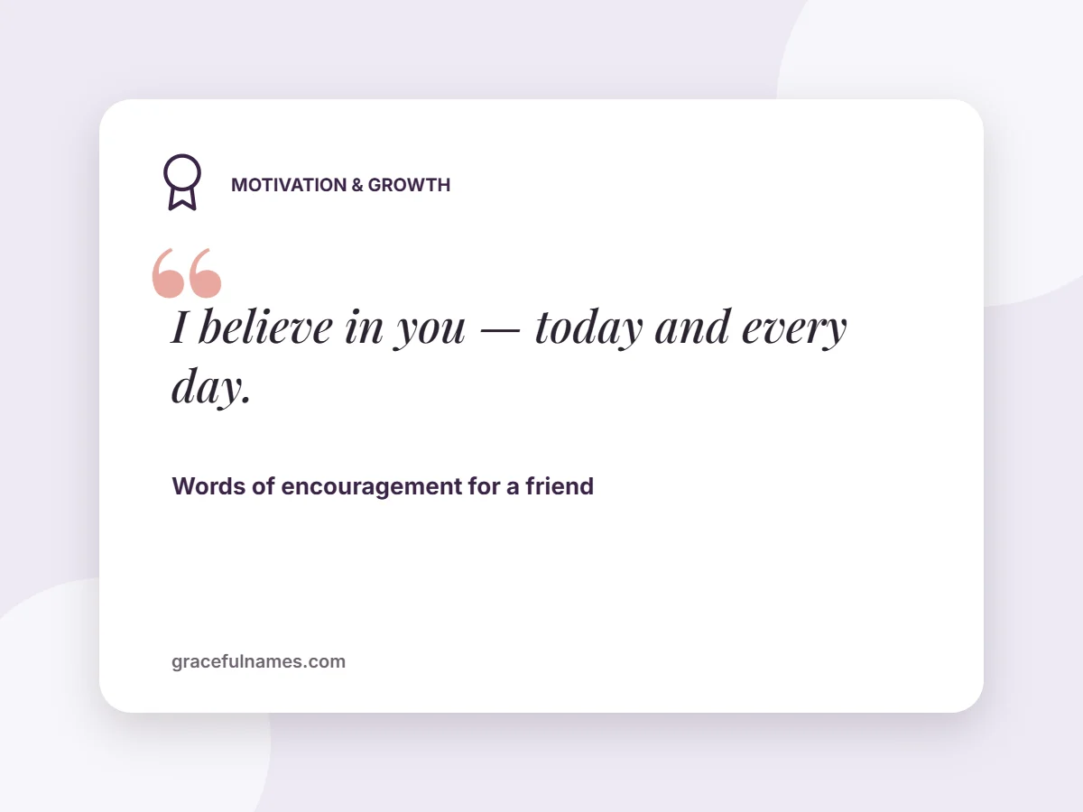 Motivation & Growth card: I believe in you — today and every day.