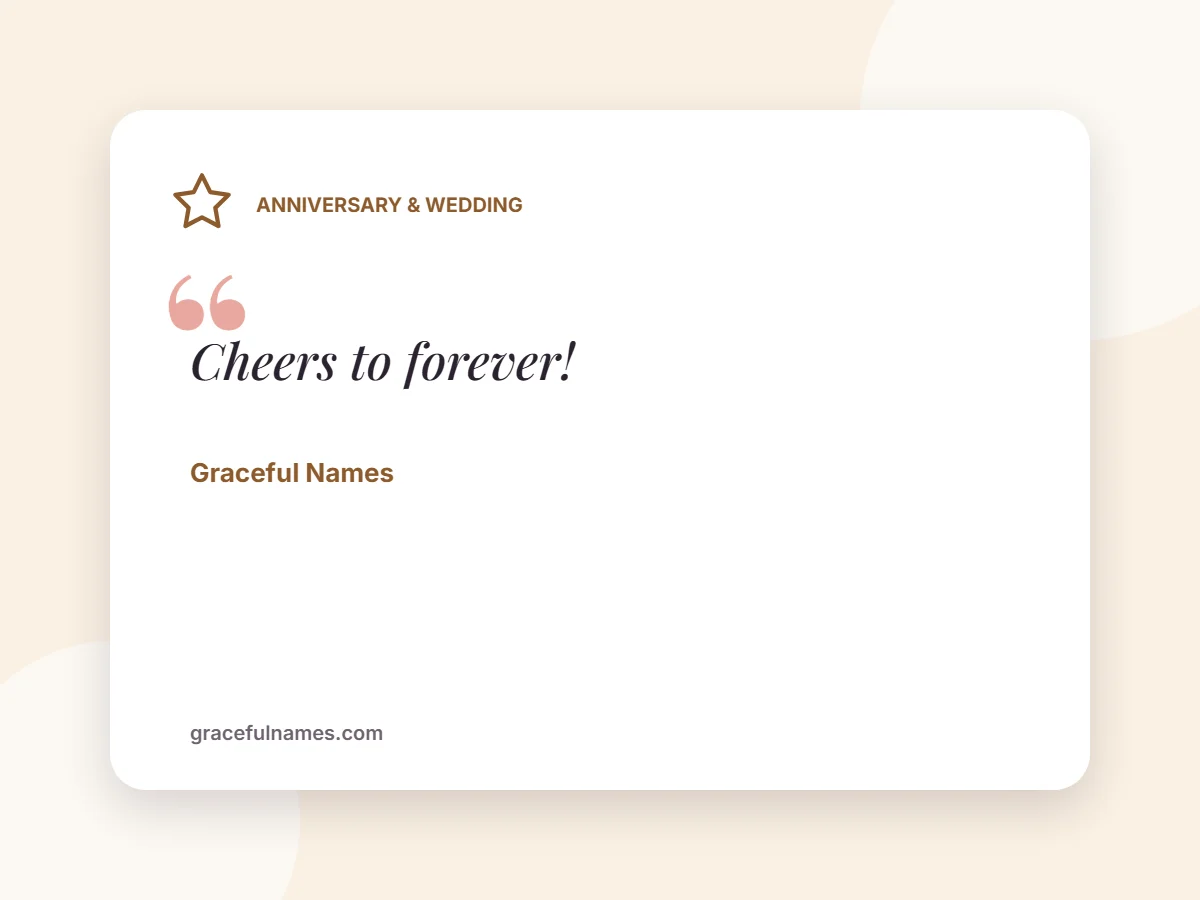 Anniversary & Wedding card: Cheers to forever!